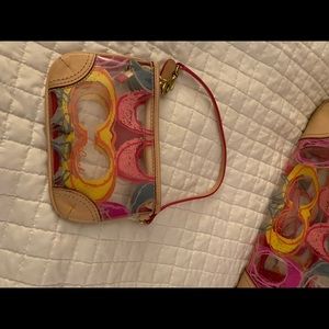 Rare coach beach tote bag, with wristlet